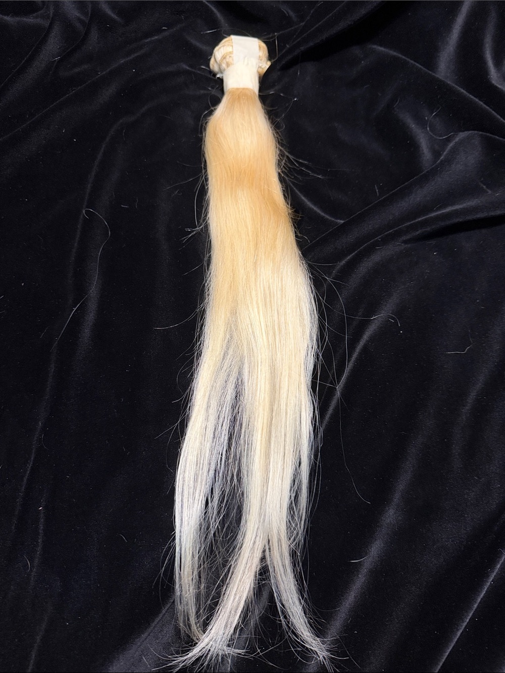 Platinum Blonde Straight Human Hair Extension Weft - 18 Inch